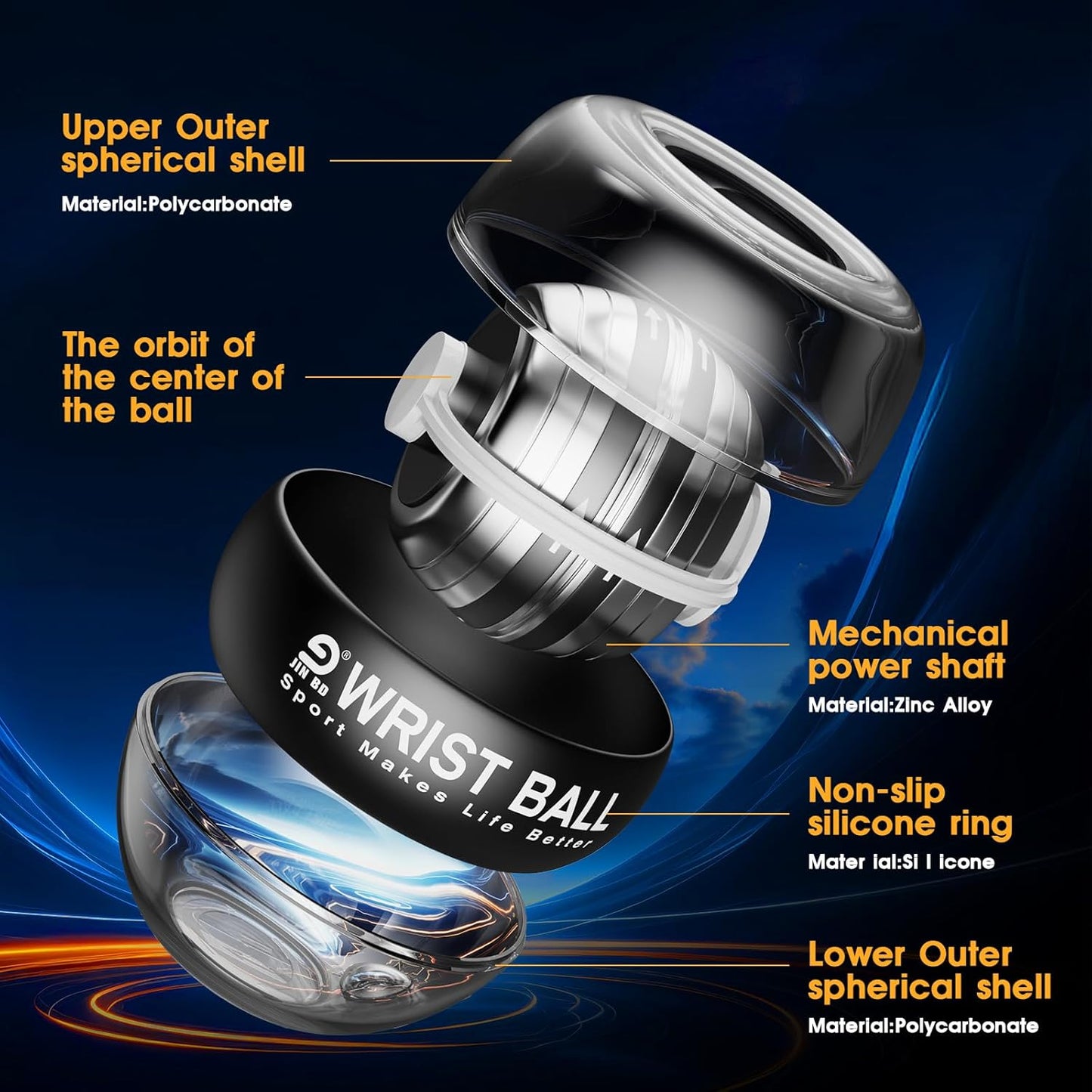 Wrist-Ball Glowing Gyroscope Gyro Ball
