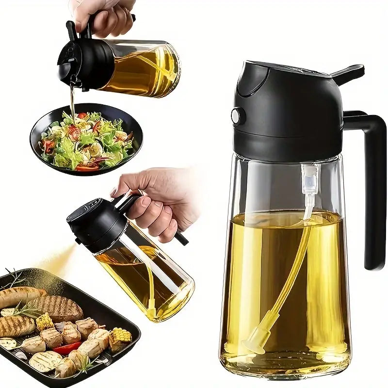Premium 2-in-1 Oil Spray & Pour Bottle