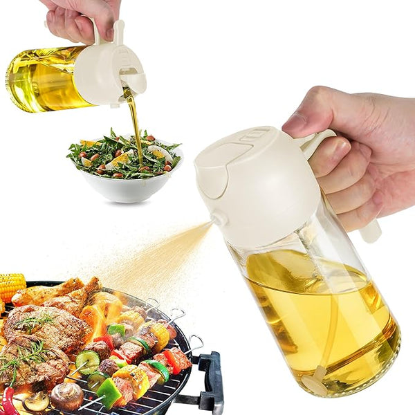 Premium 2-in-1 Oil Spray & Pour Bottle