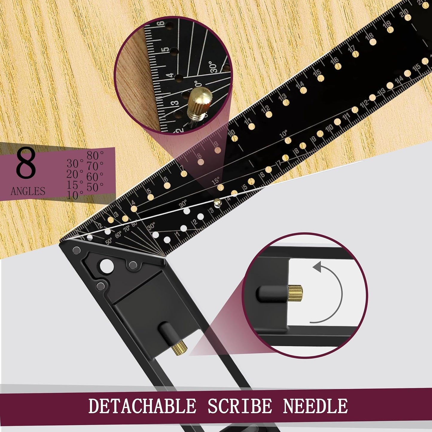 Elite Precision Right Angle Marking Ruler (30/40cm)
