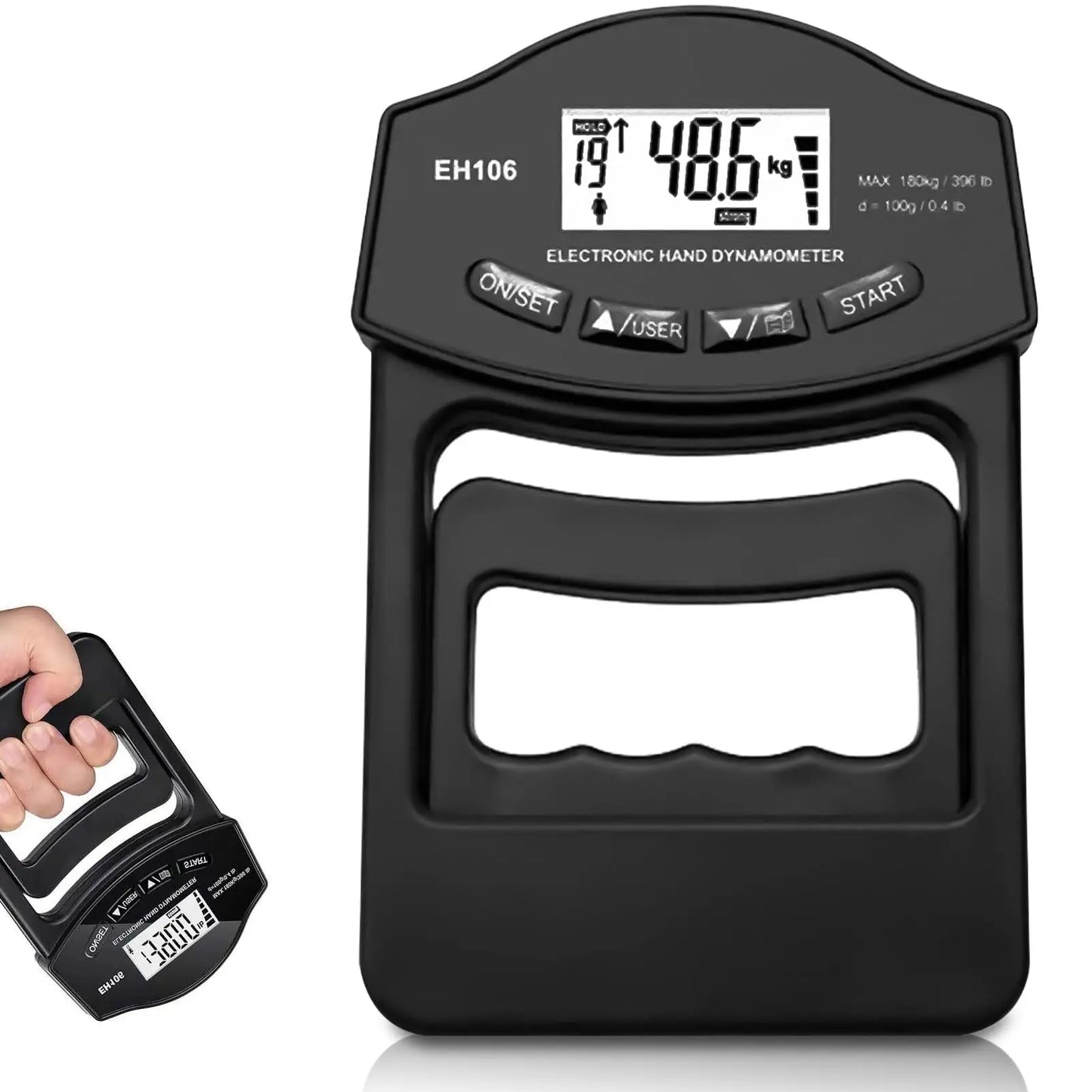 Digital Grip Strength Tester – 396Lbs/180Kg Hand Dynamometer