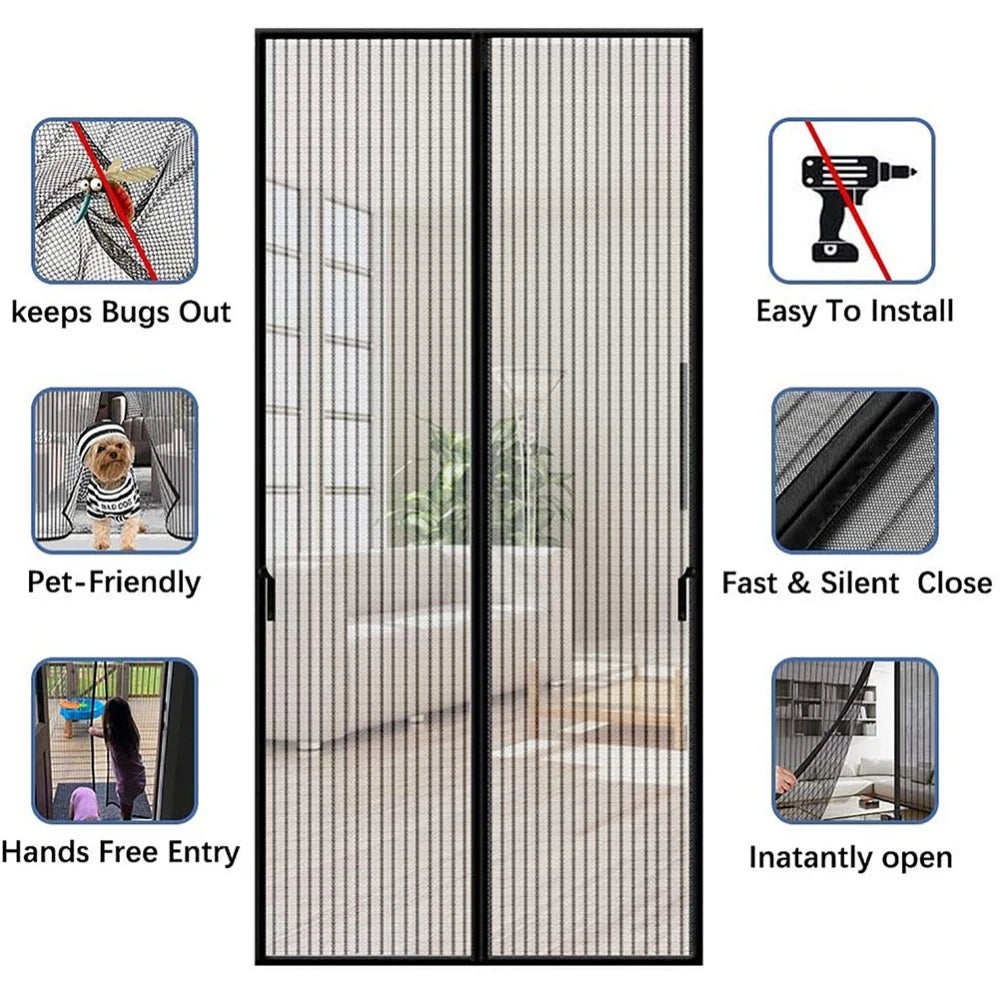 Magnetic Mesh Screen Door
