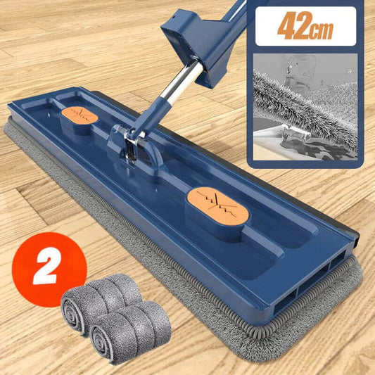 360°Rotating large flat mop + 2 Free Microfiber Cloths