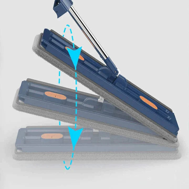 360°Rotating large flat mop + 2 Free Microfiber Cloths