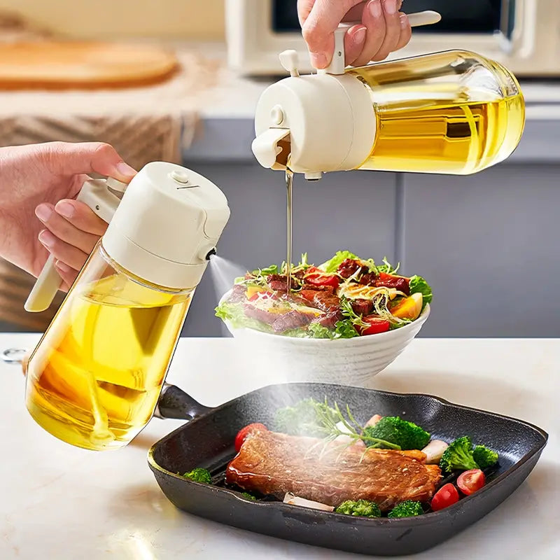 Premium 2-in-1 Oil Spray & Pour Bottle