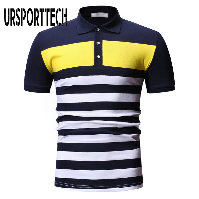 2024 Striped Men's Polo Shirt