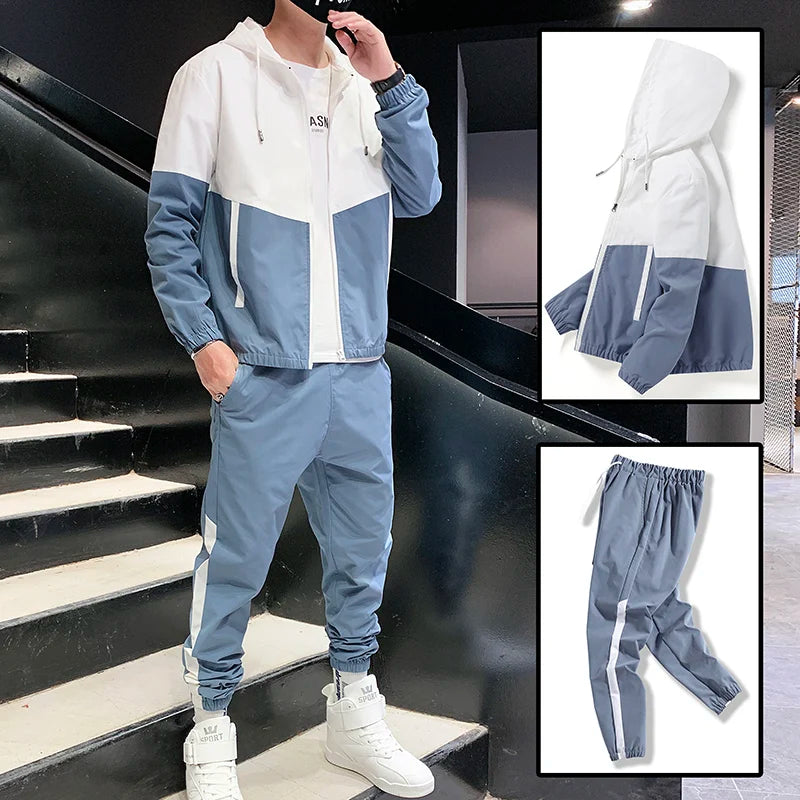 Casual Joggers and Hooded Jacket Set