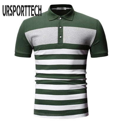 2024 Striped Men's Polo Shirt