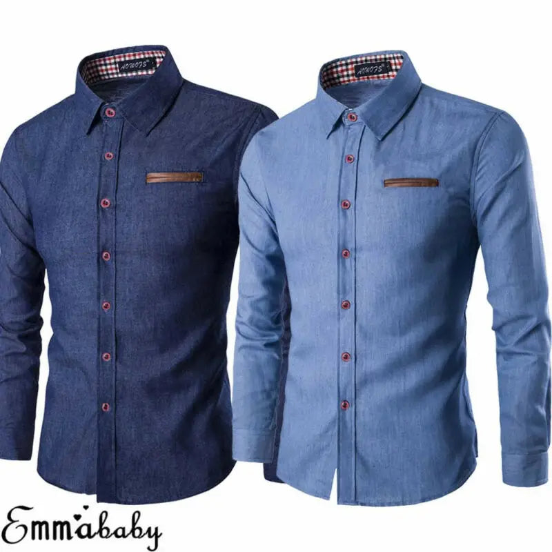 Stylish Wash Denim Men's Casual Shirt