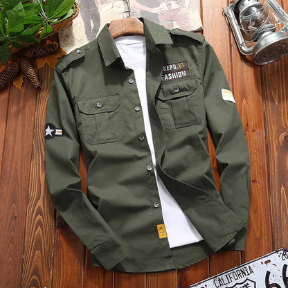 Military Casual Retro Slim Fit Shirt