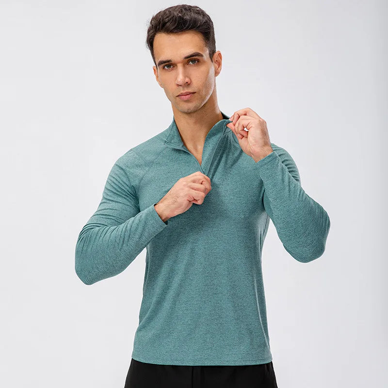 Men's High Collar Compression Training T-Shirt