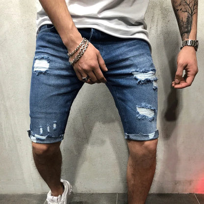 Men's Casual Ripped Denim Short