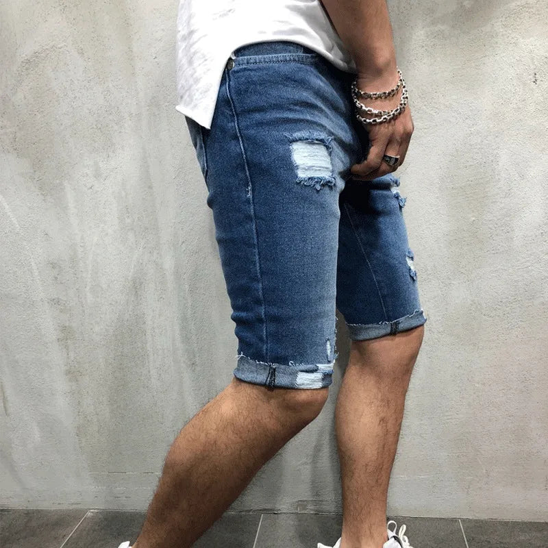 Men's Casual Ripped Denim Short