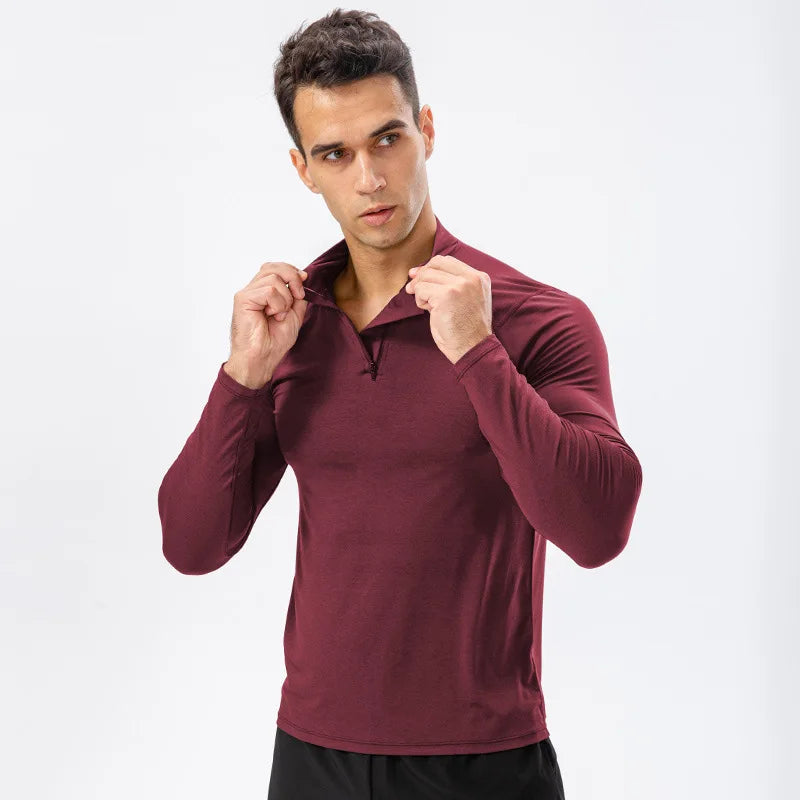 Men's High Collar Compression Training T-Shirt