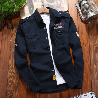 Military Casual Retro Slim Fit Shirt