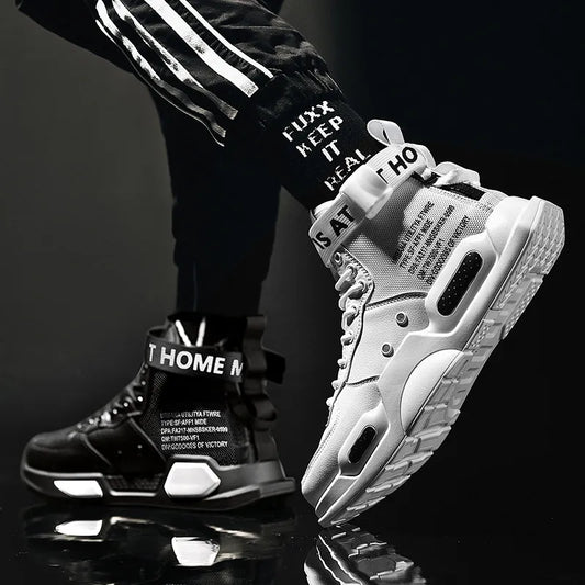 Men's High-Top Fashion Leather Sneakers