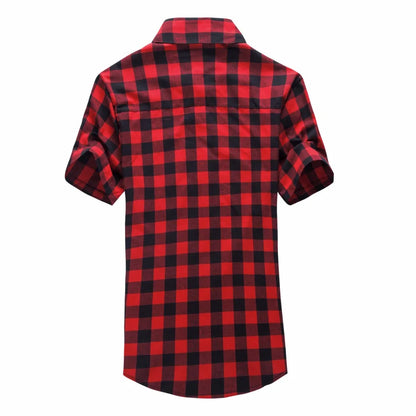 2024 Summer Red & Black Plaid Shirt