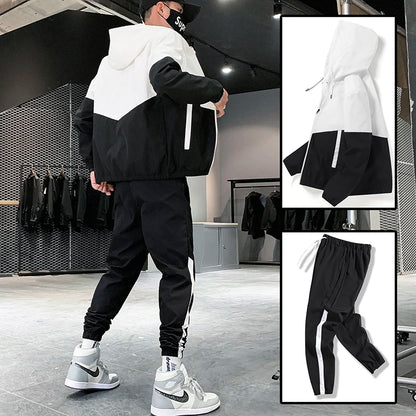 Casual Joggers and Hooded Jacket Set