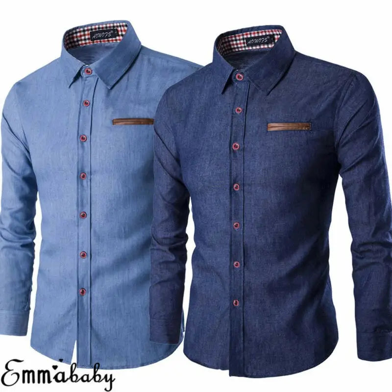 Stylish Wash Denim Men's Casual Shirt