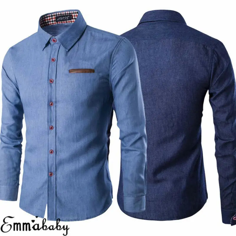 Stylish Wash Denim Men's Casual Shirt