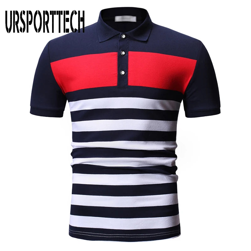 2024 Striped Men's Polo Shirt