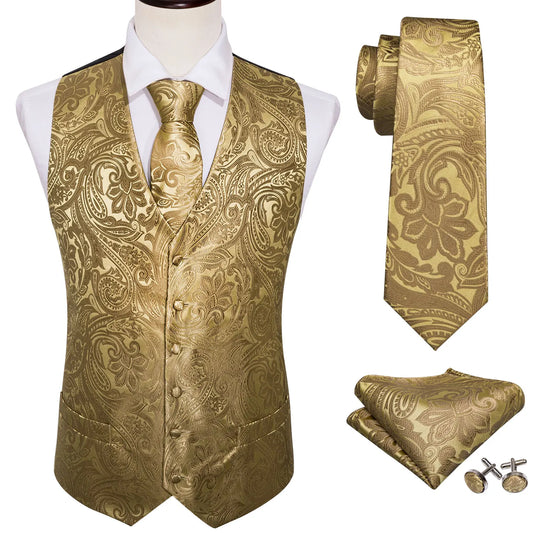 Men's 4-Piece Silk Vest Party Set