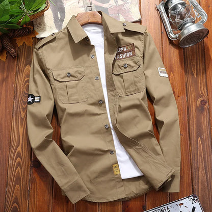 Military Casual Retro Slim Fit Shirt