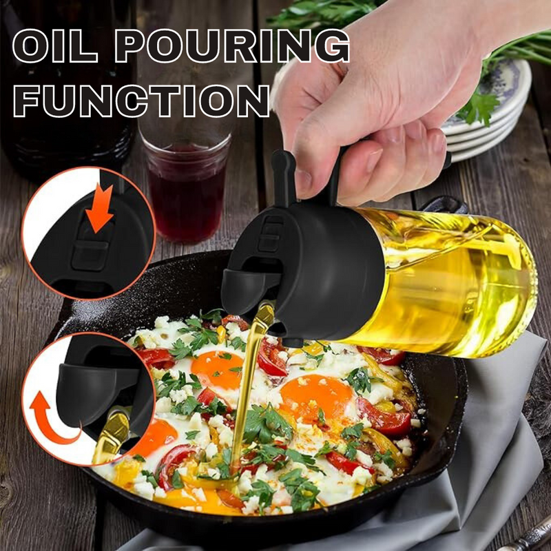 Premium 2-in-1 Oil Spray & Pour Bottle