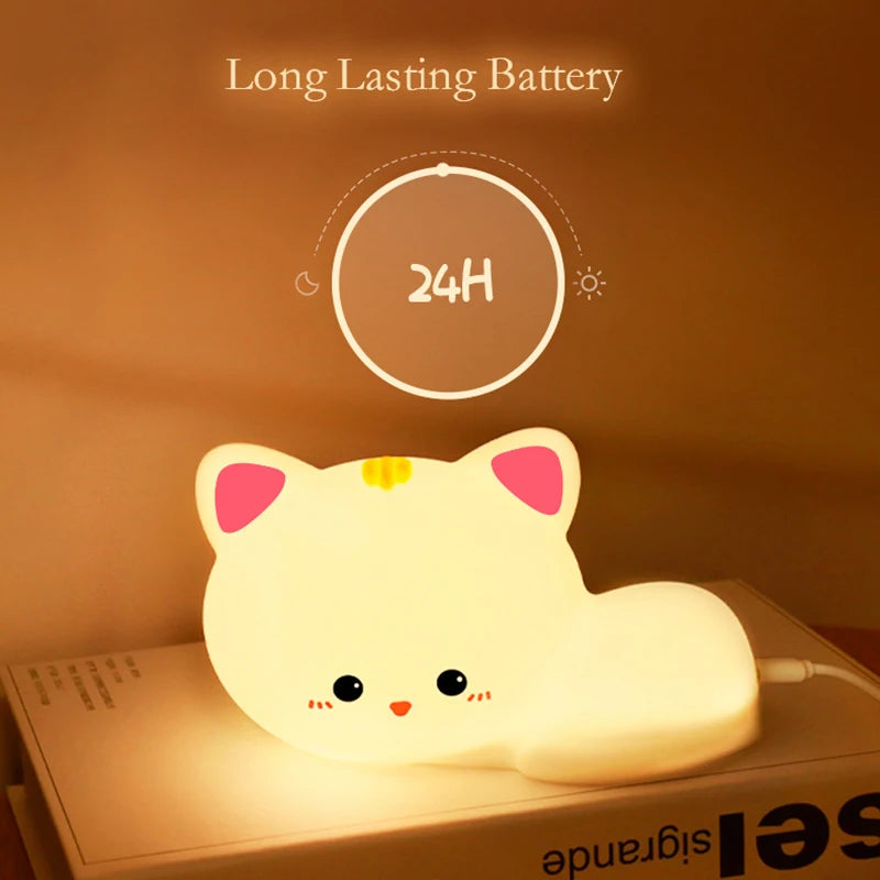 Cat Silicone Color-Changing Night Light 🐱🌈