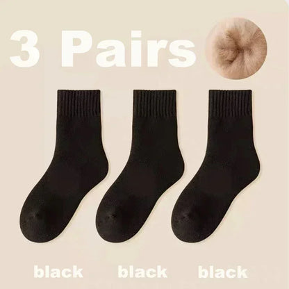 Plush Wool Socks for Women - 3 Pair Set 🧦🍂❄️