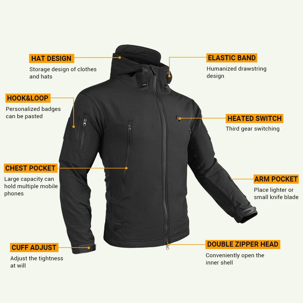 Heated Hooded Windbreaker for All-Season Outdoor Activities