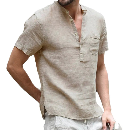 Cotton and Linen Casual Men's Tee