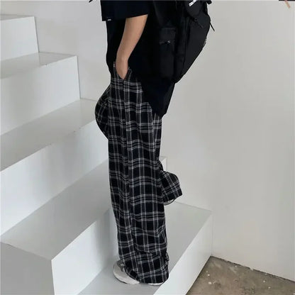 Harajuku Hip-Hop Plaid Casual Pants