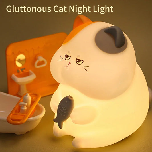 Gluttonous Cat Night Light 🐟 🐈