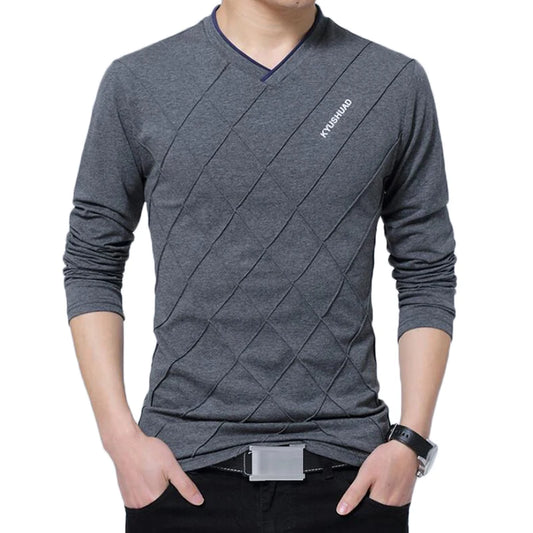 Fashion O-Neck Cotton Long Sleeve T-Shirt