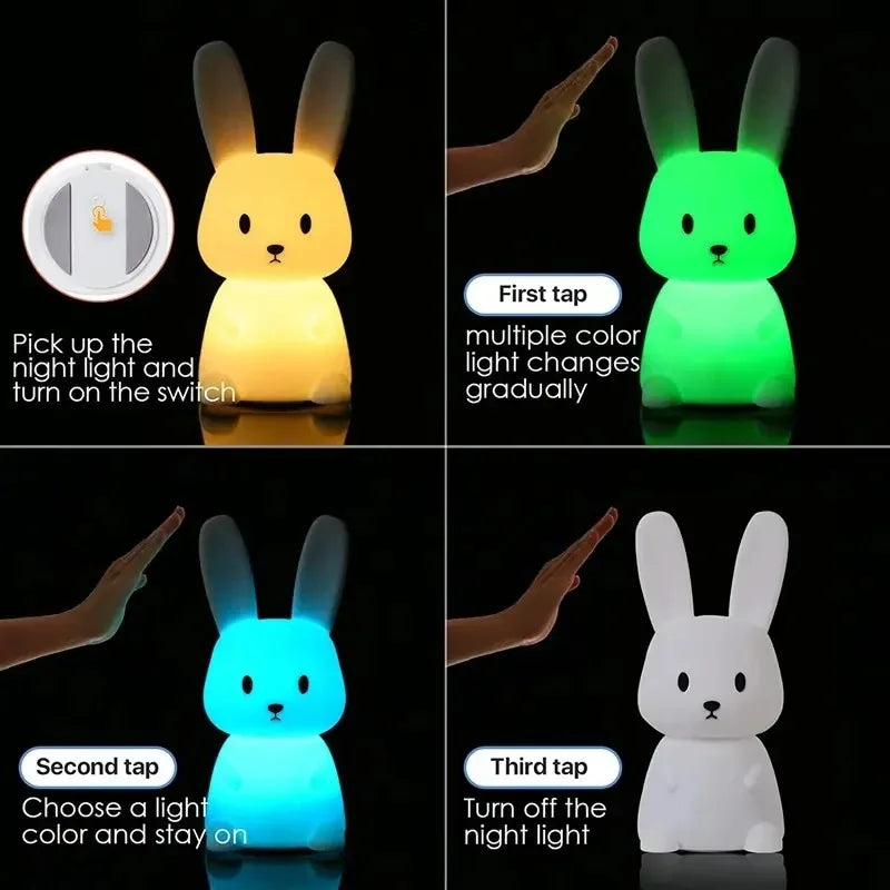 Rabbit Silicone Touch Night Light 🐰🌙
