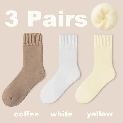 Plush Wool Socks for Women - 3 Pair Set 🧦🍂❄️