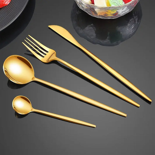 24-Piece Gold Dinnerware Set