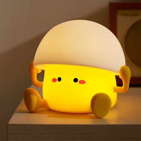 🍳 Egg Yolk Mushroom Silicone Night Light