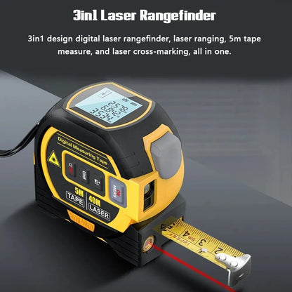 3-in-1 Digital Laser Rangefinder – 40m Multifunctional Measurement Tool 📏🔦