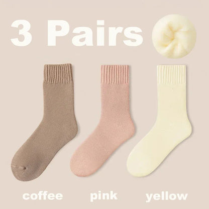 Plush Wool Socks for Women - 3 Pair Set 🧦🍂❄️