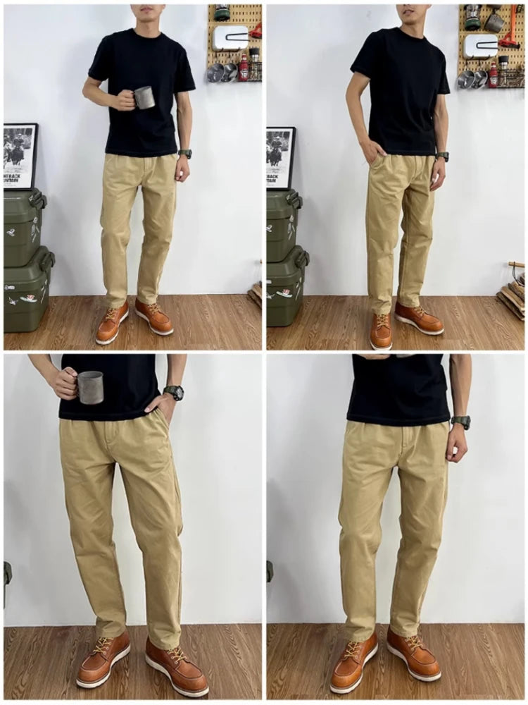 Men's Retro Twill Military Cargo Pants