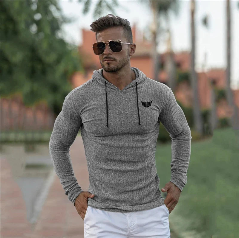 Men's Knitted Hooded T-Shirt