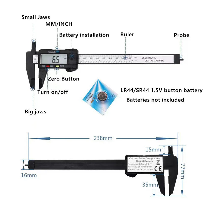 Digital Vernier Caliper with LCD Display 📏✨