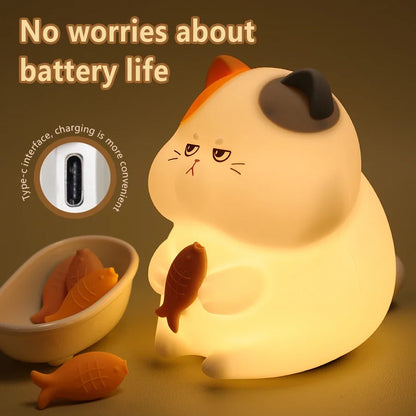 Gluttonous Cat Night Light 🐟 🐈