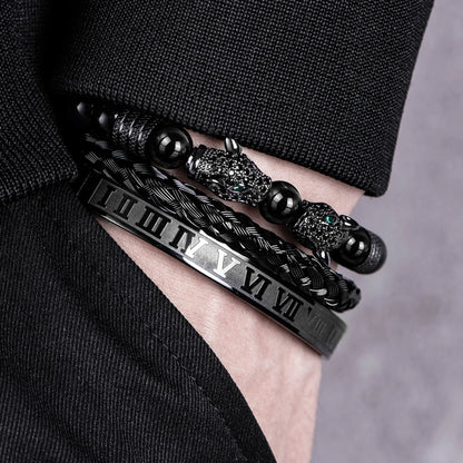 Luxury Men's Trio Bracelet Set