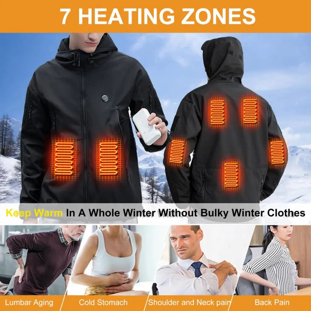 Heated Hooded Windbreaker for All-Season Outdoor Activities