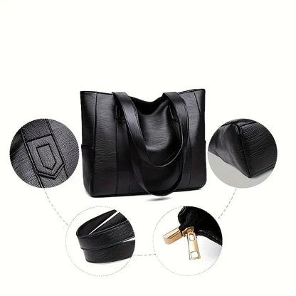 Soft Leather Large-Capacity Handbag