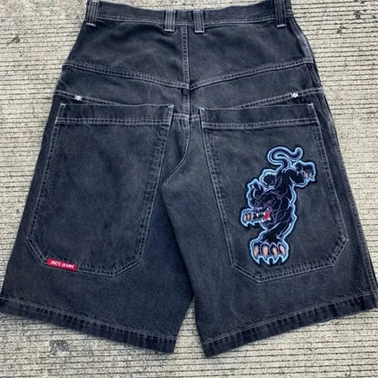 Y2K Hip-Hop Basketball Denim Shorts