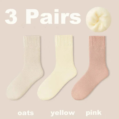 Plush Wool Socks for Women - 3 Pair Set 🧦🍂❄️